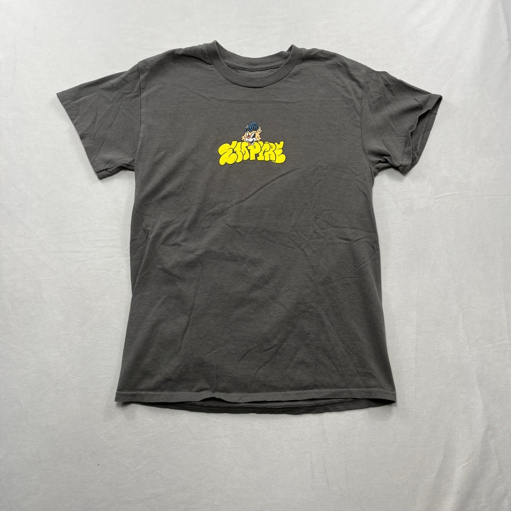 Empire T-Shirt Graffiti Cat Character Graphic Charcoal Grey Men's Size S